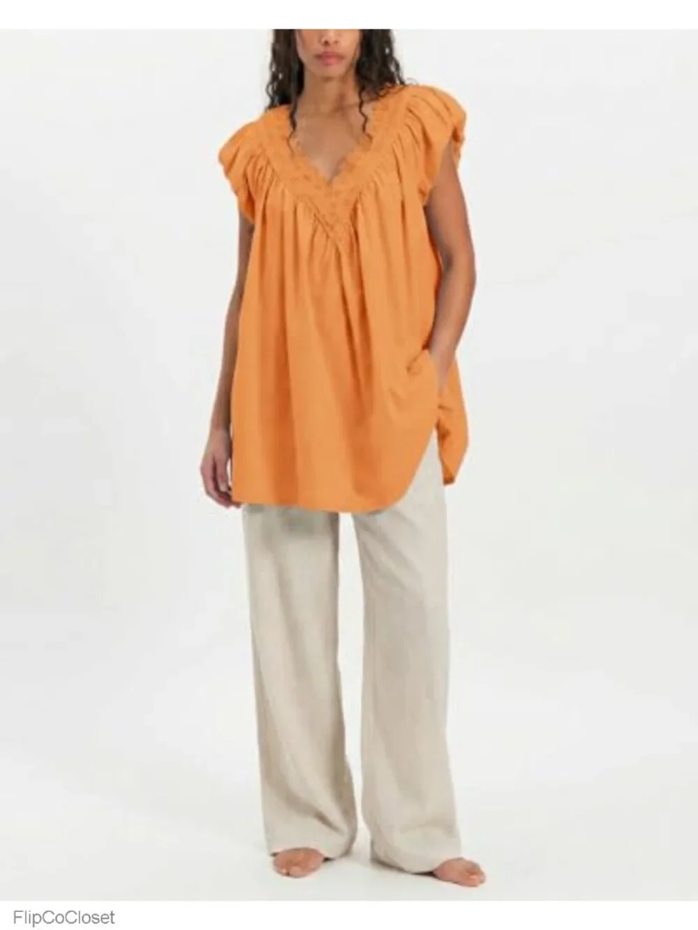 Boho Tunic Dress Oversized Flowy Beach Cover Up with Pockets_4